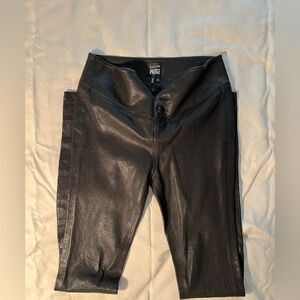 Paige and R H W black faux leather high-waisted leggings size 27